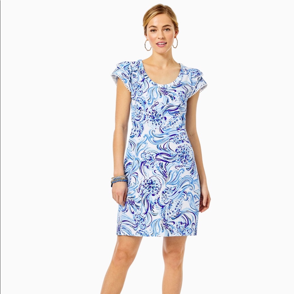 🌊🥥 Lilly Pulizer Bridgitte Cotton Shift Dress in print “Dont be Jelly.” 🌊🥥